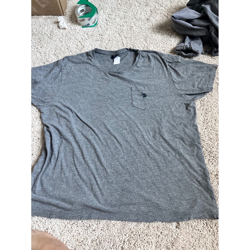 Grey Pocket Tee Mens T-Shirt US Polo Assn Short Sleeve Heathered Cotton Top XL